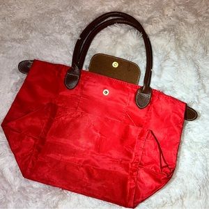Longchamp small red tote bag, used condition